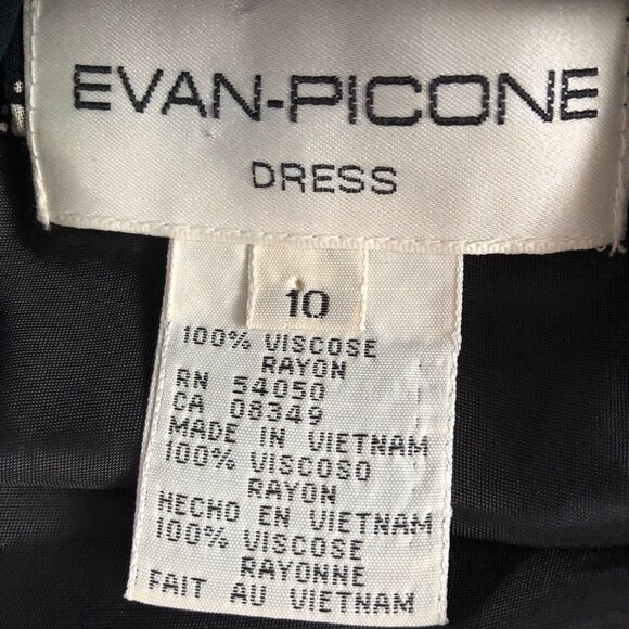 Evan Picone Size 10 Black Strappy Open Back Bodycon Cocktail Dress - Picture 9 of 10